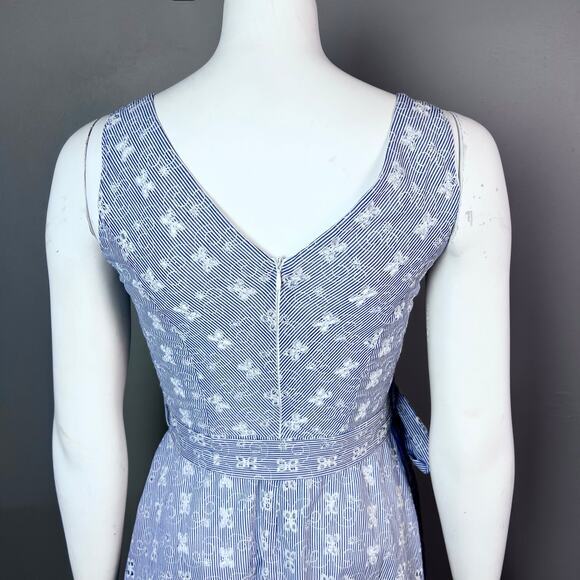 Sandro Ferrone dress IT 40 US small 4 Italy pinstripe seersucker old money‎ maxi - Picture 8 of 16